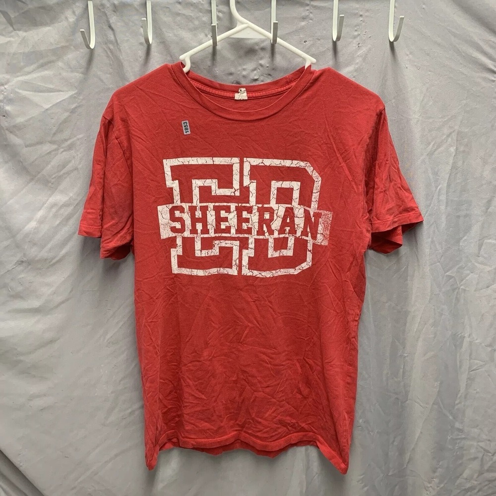 Ed Sheeran Shirt Adult Extra Large Red Short Sleeve USA Tour 2013 Concert Men's